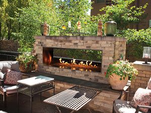 White Mountain Hearth: Carol Rose Coastal Outdoor Linear See-Through Fireplace - 48"