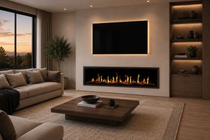 Modern Flames: Orion 76" Slim Heliovision Fireplace