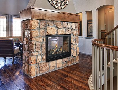 The White Mountain Hearth: Tahoe Clean-Face See-Through Fireplace (Millivolt), available at Plymouth Fireplace in Plymouth, Massachusetts