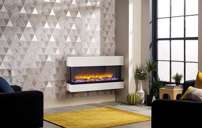 The Regency: Skope 43-Inch 3-Sided Electric Fireplace, available at Plymouth Fireplace in Plymouth, Massachusetts