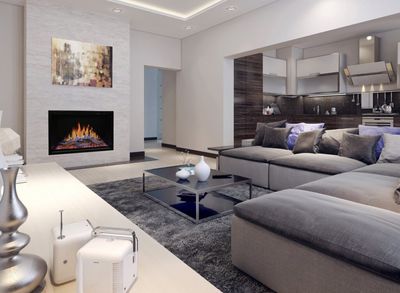 The Modern Flames: Orion 30" Traditional Heliovision Fireplace, available at Plymouth Fireplace in Plymouth, Massachusetts