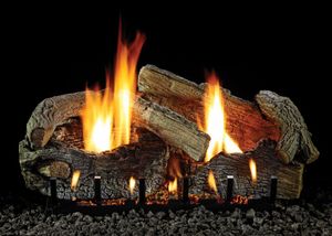 White Mountain Hearth: Stacked Age Oak Log Set - 18"