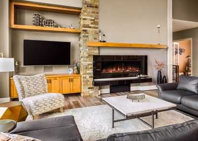 The Modern Flames: Landscape Pro Slim 56" Built-in Fireplace, available at Plymouth Fireplace in Plymouth, Massachusetts