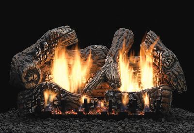 The White Mountain Hearth: Super Charred Oak Ceramic Fiber Log Set - 18", available at Plymouth Fireplace in Plymouth, Massachusetts