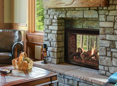 The White Mountain Hearth: Rushmore 40 See-Through Fireplace, available at Plymouth Fireplace in Plymouth, Massachusetts