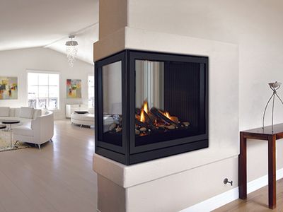 The White Mountain Hearth: Tahoe Clean-Face Peninsula Fireplace (Millivolt), available at Plymouth Fireplace in Plymouth, Massachusetts