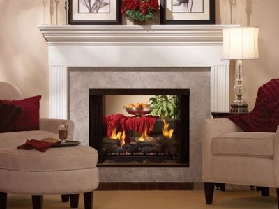 The White Mountain Hearth: Breckenridge Vent-Free See-Through Premium 36 Firebox, available at Plymouth Fireplace in Plymouth, Massachusetts