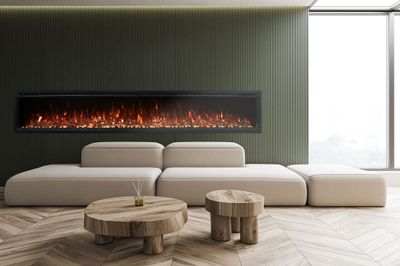 The Modern Flames: Spectrum Slimline 100" Wall Mount/Recessed Fireplace, available at Plymouth Fireplace in Plymouth, Massachusetts