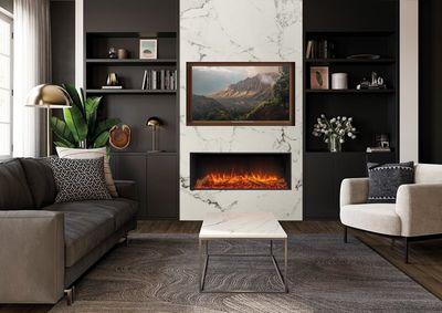 The Regency: Skope E110 3-Sided Fireplace, available at Plymouth Fireplace in Plymouth, Massachusetts
