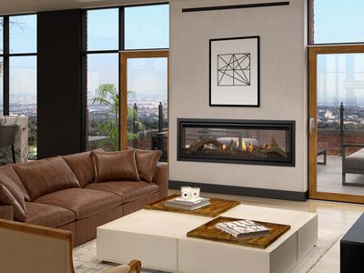 The Kozy Heat: Callaway See Thru Gas Fireplace, available at Plymouth Fireplace in Plymouth, Massachusetts