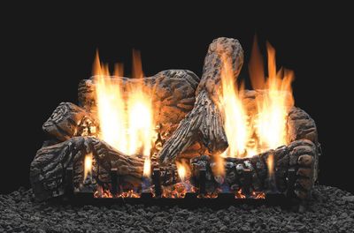 The White Mountain Hearth: Charred Oak Ceramic Fiber Log Set - 16", available at Plymouth Fireplace in Plymouth, Massachusetts