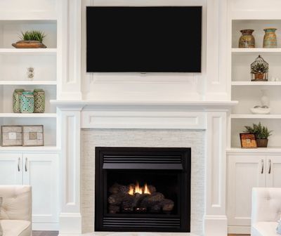 The White Mountain Hearth: Vail Vent-Free Deluxe 26 Fireplace & Mantel Combination, available at Plymouth Fireplace in Plymouth, Massachusetts