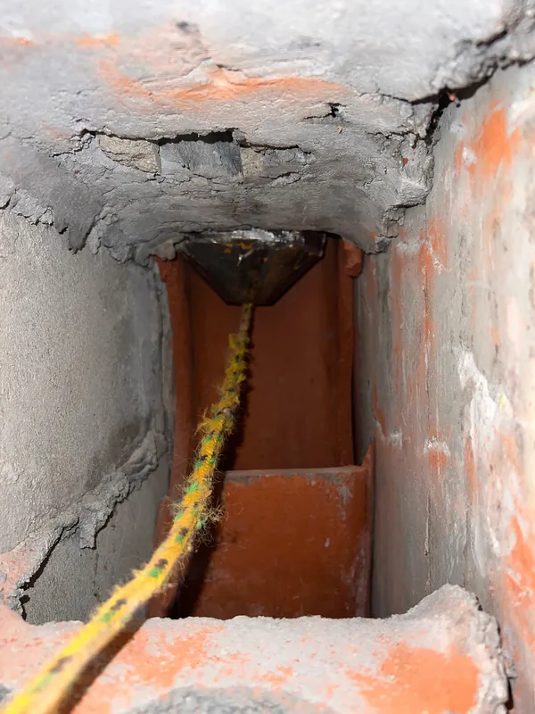 Inside a flue during a relining